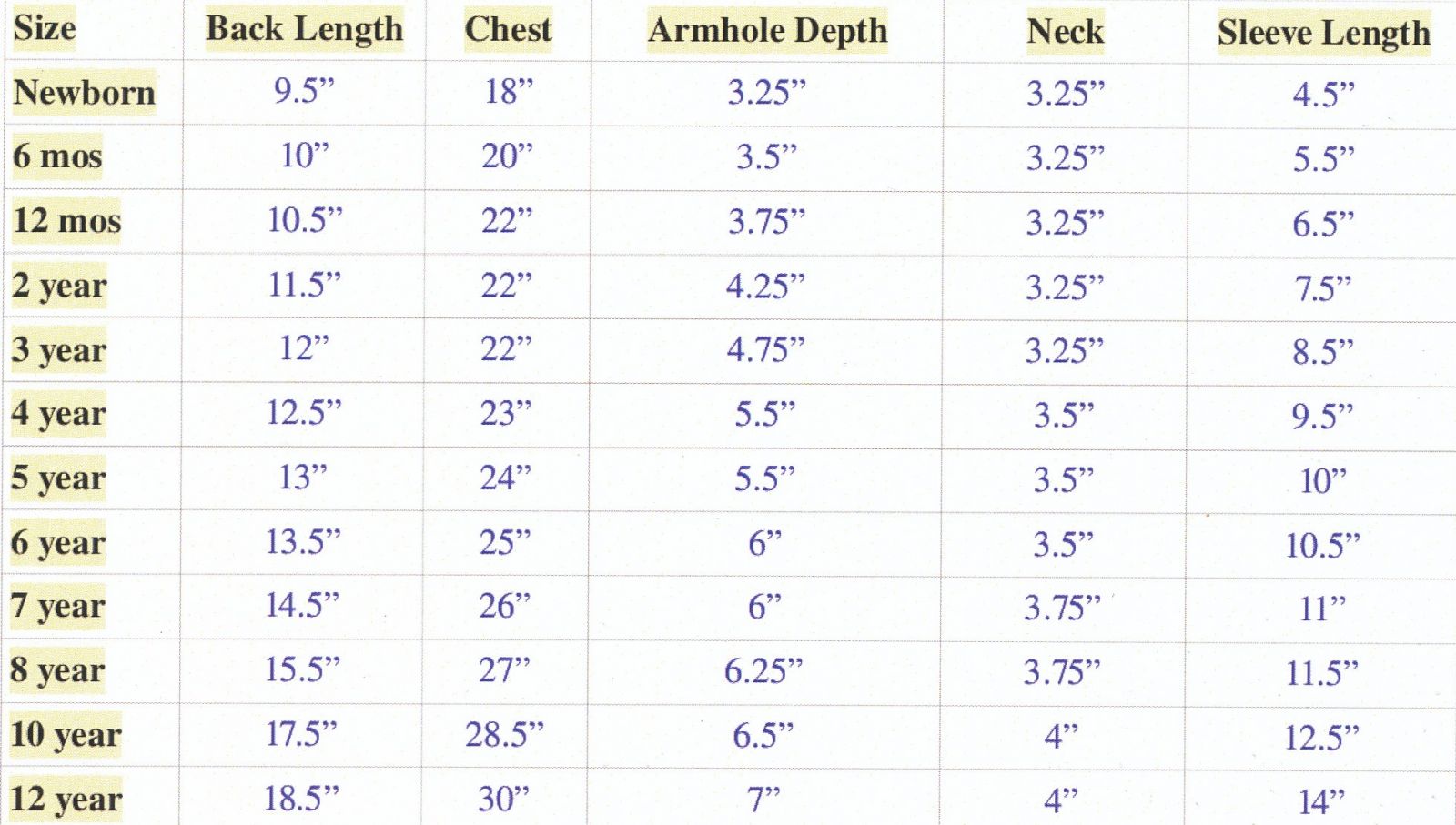 Size Guide