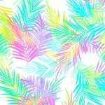 Fabric- K&K Island Palm Leaves White 0107-2309