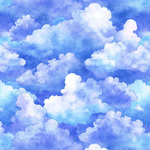 Fat Quarter - LIL' WIZARDS - Clouds Blue