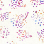 Fat Quarter - LIL' WIZARDS - Star & Scroll Cream