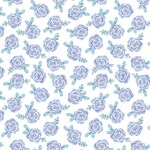 Fat Quarter - Unicorn Dreamers - Roses - Blue/White