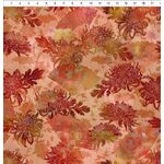 Fat Quarter - Oriental Gardens Red Fans & Mums - 2OG-1