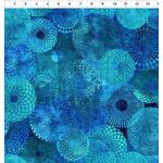 Fabric Piece - Halcyon - 3HN-2 Blue Circles - 60cm x 110cm