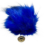 Royal Sapphire Faux Fur Pom Pom  - with pre-sewn press stud