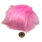 Pink Blossom Faux Fur Pom Pom  - with pre-sewn press stud