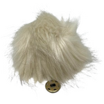 Vanilla Cream Faux Fur Pom Pom  - with pre-sewn press stud