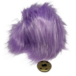 Lavender Mist Faux Fur Pom Pom  - with pre-sewn press stud