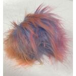 Faux Fur Pom Poms - 10cm Multi Blue/Orange/Pink