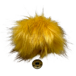 Golden Sunrise Faux Fur Pom Pom  - with pre-sewn press stud