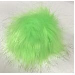 Faux Fur Pom Poms - 10cm Fluro Green