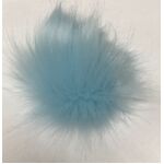 Faux Fur Pom Poms - 10cm Light Blue