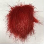 Faux Fur Pom Poms - 10cm Red