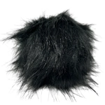 12 cm Faux Fur Pom Poms – Midnight Black