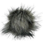 12 cm Faux Fur Pom Poms – Charcoal Grey