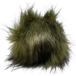 12 cm Faux Fur Pom Poms – Olive Green