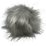 12 cm Faux Fur Pom Poms – Silver Grey