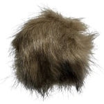 12 cm Faux Fur Pom Poms – Warm Taupe