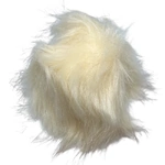 12 cm Faux Fur Pom Poms – Cream/White