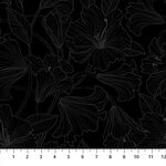 Fat Quarter Simply Neutral 2 - Grey/Black Hibiscus Toss