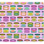 Fabric - Tabby Road Deja Vue PWTP094 Cat Snacks - Electroberry