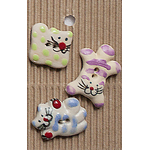 Button - Handmade Multi Cat Buttons L26 - 5pcs