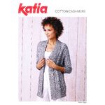 TX519 Katia Cotton/Cashmere Longline Cardigan with Wide Bands