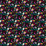 Fabric Piece - Quilt Retreat - Sewing Notions Black Multi DP25150-99 27cm x 110cm