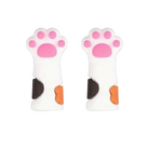 Knitting Needle Point Protectors - Cat Paws - White