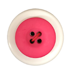 Button - 19mm 4 Hole Matt Hot Pink