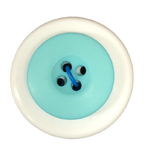 Button - 19mm 4 Hole Matt Aqua