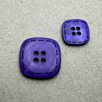 Button - 18mm 4 Hole Shiny Square Stitch Edge - Purple