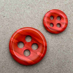 Button - 23mm 4 Hole Shiny 28 Bright Red