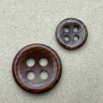 Button - 23mm 4 Hole Shiny 58 Brown