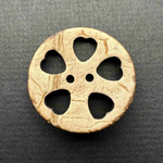 Button - 23mm 2 Hole Coconut Heart Cutout