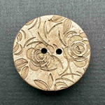 Button - 23mm 2 Hole Coconut Roses