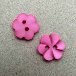 Button - 12mm Frangipani Flower Dark Pink