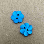 Button - 12mm Frangipani Flower Blue