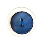 Button - 20mm 2 Hole Enamel Coated Agoya Shell Blue