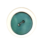 Button - 20mm 2 Hole Enamel Coated Agoya Shell Green