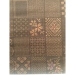 Japanese Patchwork Floral Print, - Brown