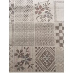 Japanese Patchwork Floral Print, - Light Beige