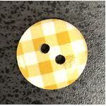 Button - 15mm Yellow & White Check