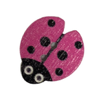 Button - 19mm Ladybug - Pink