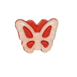 Button - 15mm Butterfly - White/Red