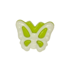 Button - 15mm Butterfly - White/Lime