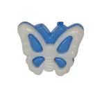 Button - 15mm Butterfly - White/Blue