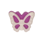 Button - 15mm Butterfly - White/Purple