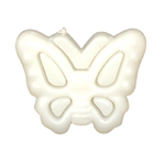 Button - 15mm Butterfly - White/White