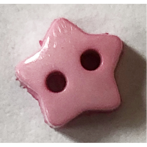 Button - 6mm Star Pink