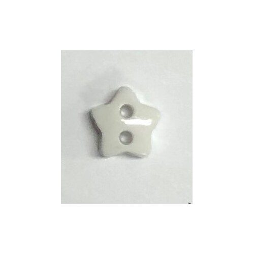 Button - 6mm Star White